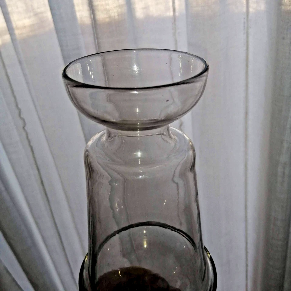 ancien vase à jacinthe ou à bulbe en verre transparent - Photo 3/4