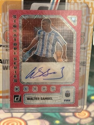 2023-24 Panini Donruss Fifa Signature Series Walter Samuel #SS-WS Pink Velocity