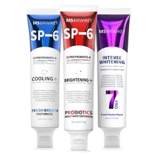 SP-6 Toothpaste Bundle | 6 Probiotics, Fluoride-Free, Deep Whitening & Fres