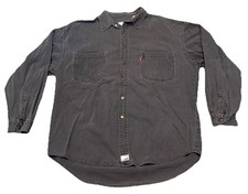 Vintage Levis Red Tab Men  s Denim Button Shirt Long Sleeve Black/Grey Size XL