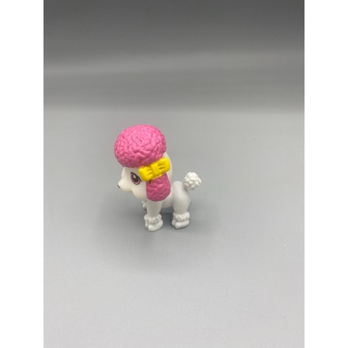 Barbie Haustier Hund Figur Pudel Welpe rosa creme gelb Schleifen - Bild 3 von 7