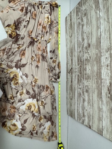 Vestido Kate & Lily Otoño Marrón Floral En Niveles Midi Hombro Descubierto 10 Boho NUEVO - Imagen 5 de 8