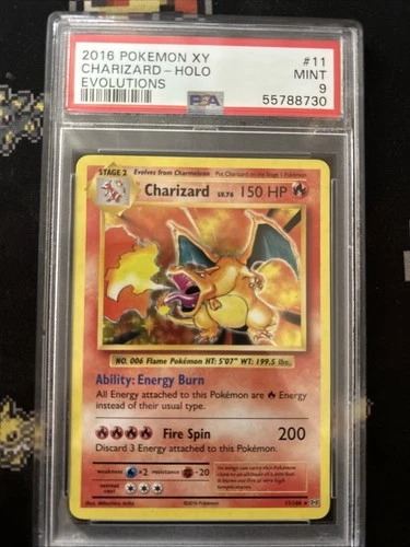 Pokémon TCG Charizard Evolutions Holo Rare Card 11/108 PSA 9