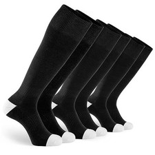 3 Pairs Soccer Football Socks for Youth Baseball Softball Socks Medium Black