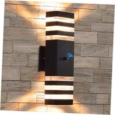 Dusk to Dawn Outdoor Wall Lights, Modern Black Exterior Wall 1 Pack 6 Layer