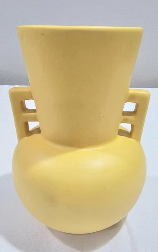 Vintage Royal Haeger Art Deco Vase Matte Yellow Decor MCM NICE