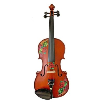 3/4 Acoustic Violin Rozanna Butterfly Rose Tattoo Pearl Fine Tuners
