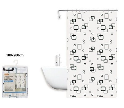 Tenda Doccia Antimuffa 180x200cm Copri Vasca Bagno Impermeabile Marrone