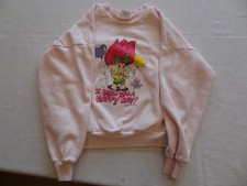 Vintage 1992 Treasure Trolls I Wish You Happy Day Sweatshirt Pink Girls 6X/7