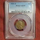 1931 S Lincoln Wheat Cent 1C Copper Coin PCGS AU55