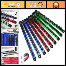 9-piece Magnetic Socket Organizer Set - Detachable 14 38 12 Trays For Garag