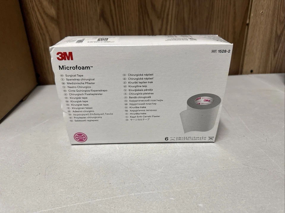3M Microfoam Surgical Tape 1528-2 2” x 5.5 yd Box of 6 Rolls Exp 2025 - Image 4 of 4