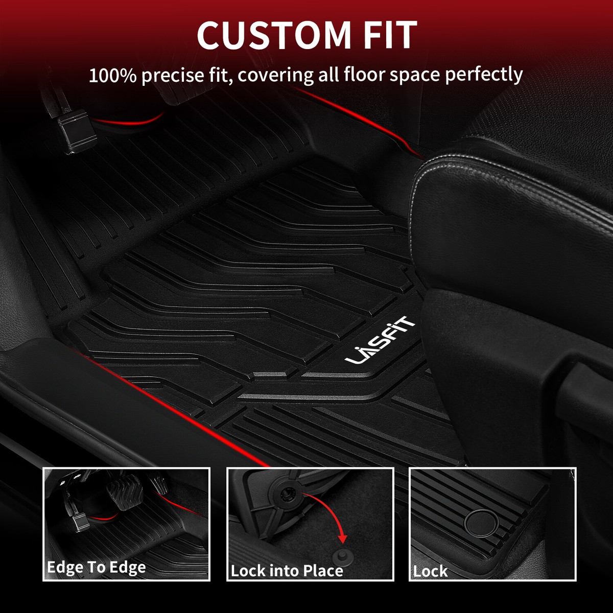 Lasfit All-Weather Floor Mats For Nissan Rogue (2014-2020) – Front & 2nd Row Set