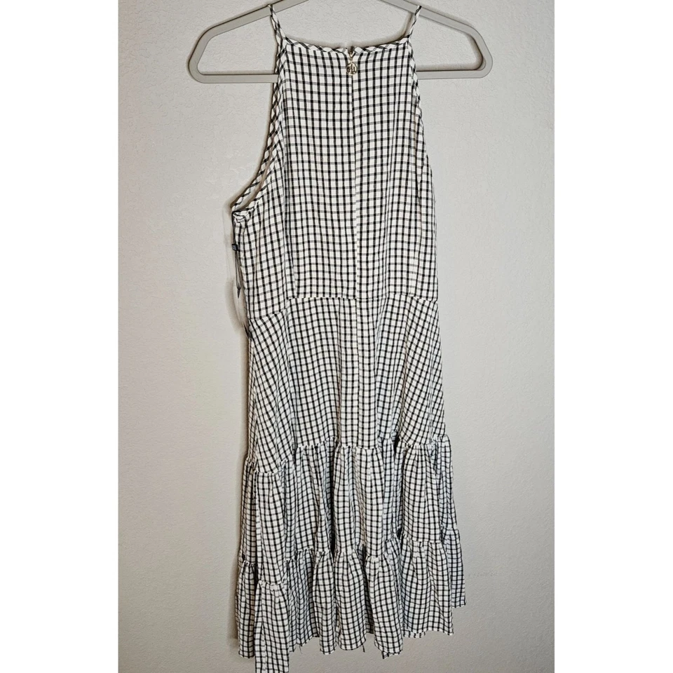 Tommy Hilfiger NWT Size 14 Checked Seersucker Tiered Sundress Black White Midi - Image 2 of 4