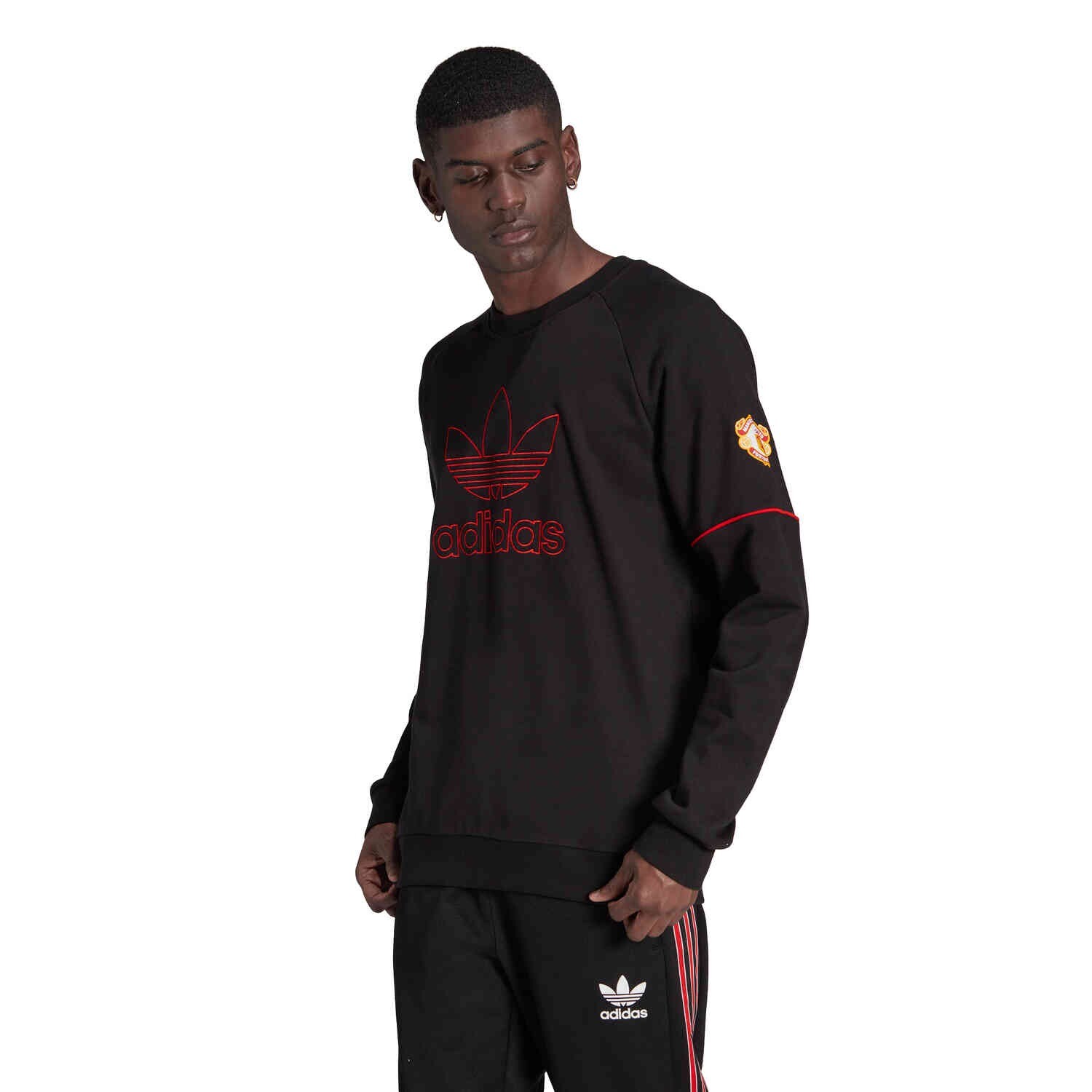 Мужская толстовка Adidas Originals Manchester United Crew, черный