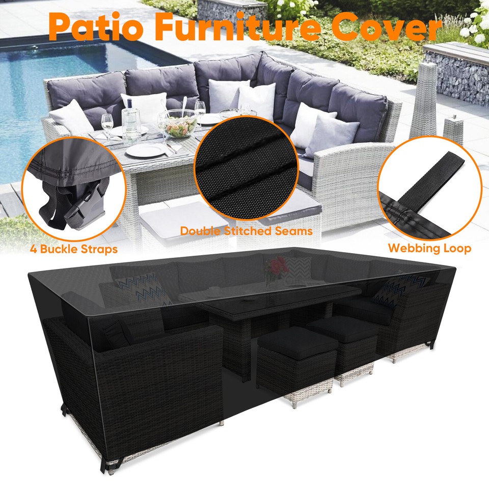 Garden Furniture Cover Waterproof Outdoor Sun UV Rattan Rectangular