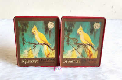 Vintage Papagei Grafiken Apsara Buntstifte Werbe Dose Verpackung Paar TI769