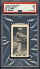 1928 Yuengling's Ice Cream #9 George Burns PSA 7 Cleveland Indians