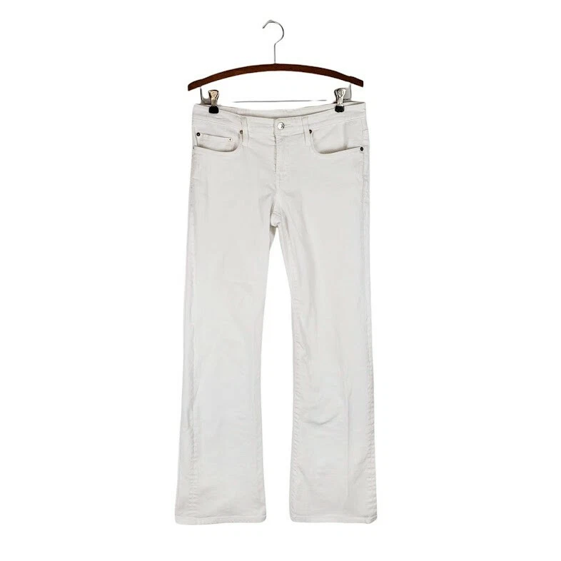 Helmut Lang womens 29 x 31 white mid rise bootcut jeans classic Y2K