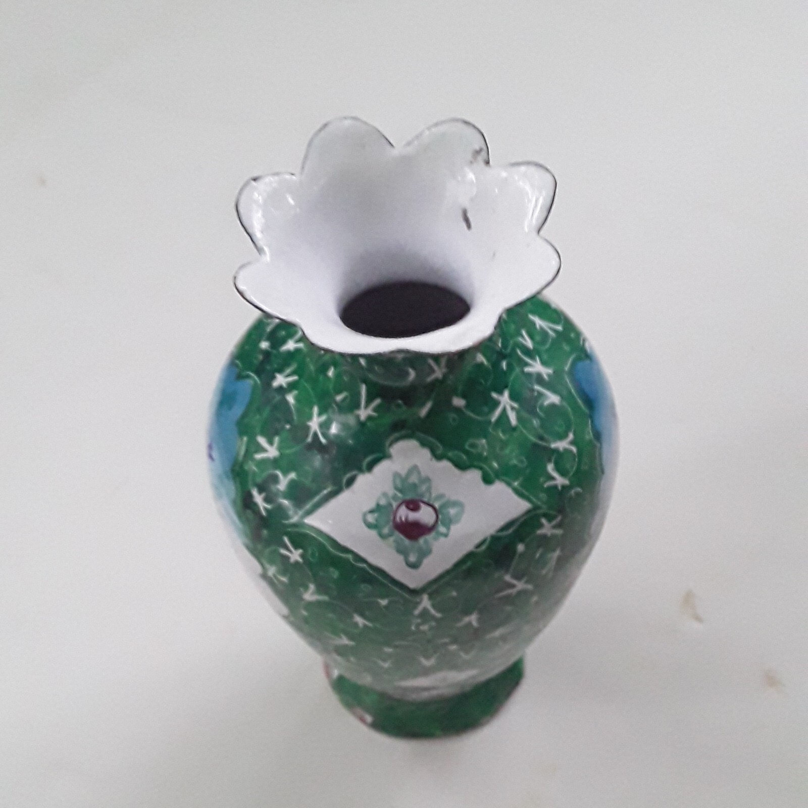 Antique Persian Enamel Copper Vase eBay