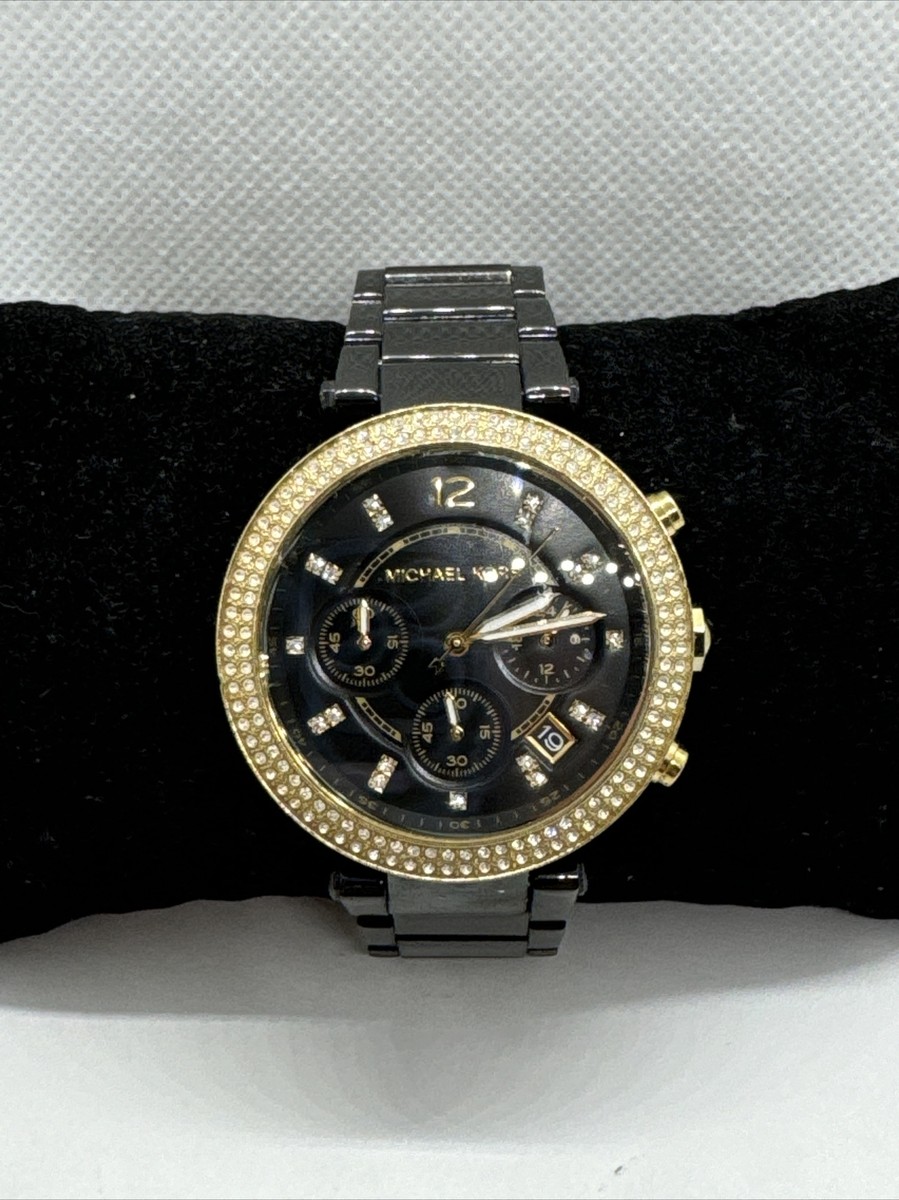 Michael Kors Women’s‎ Black Chain Watch Small Wrist Stainless Steel Michael Kors Slim Runway Analog Black Dial Black Steel Strap  main image 4