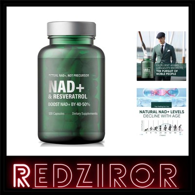 NAD+ Supplement 500mg Trans-Resveratrol 250mg Vitamin B3 TMG 150mg Kapseln