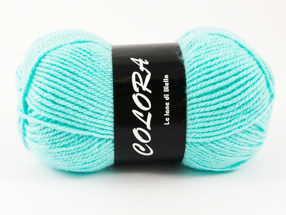 Gomitolo Di Lana Morbida Grossa Multicolore Azzurro 250g - Filato Voluminoso Per Uncinetto E Maglia - Per Coperte, Sciarpe, Tappeti Fai Da Te - 4