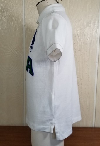 POLO Ralph Lauren White USA Big Pony #3 Polo Shirt YOUTH KIDS Size 5 - Picture 3 of 14