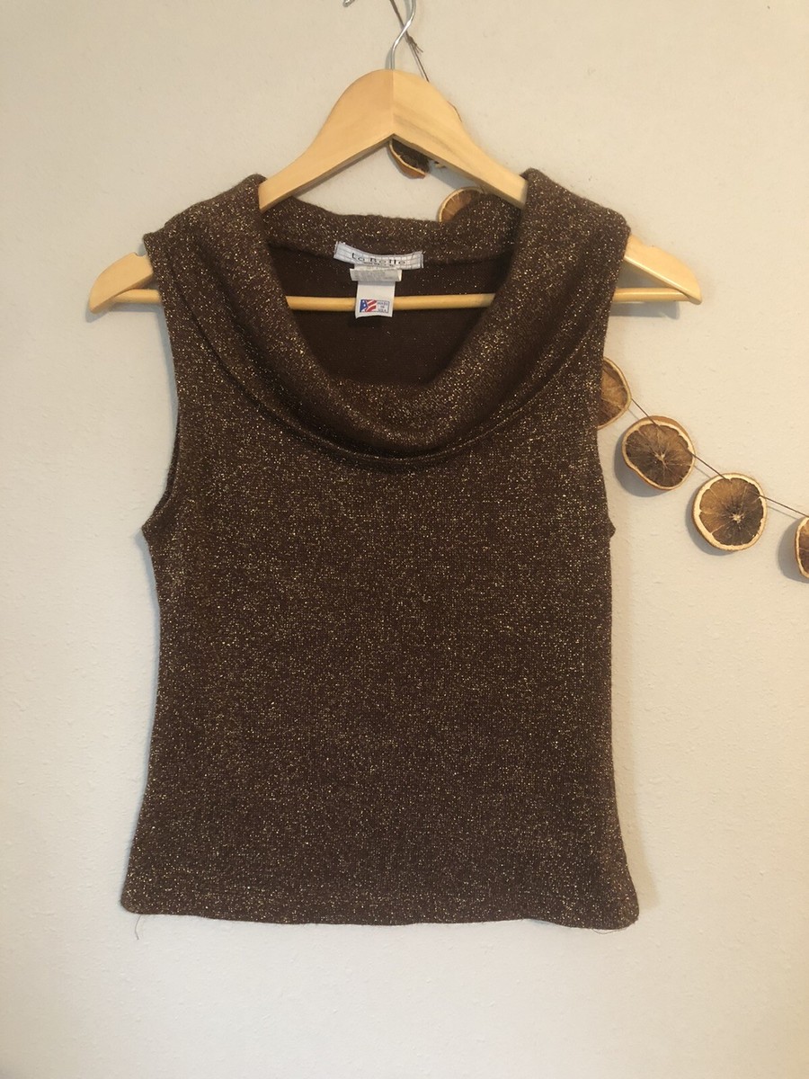 womens La Belle top/blouse- Vintage Made In USA Size L Cowl Neck