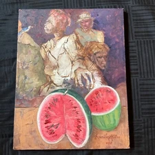 Homenaje a Cartagena portrait  original oil painting hand painted signed Holina