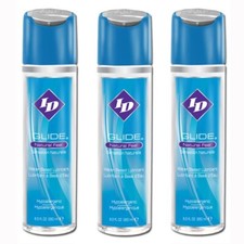 3PK ID Glide Natural Feel Water Based Personal Lubricant Massage Lube 8.5 oz