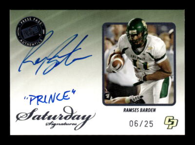 2009 Press Pass Legends #SS-RB1 Ramses Barden Saturday Signatures Platinum #/25