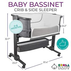 Baby Bassinet, Bedside Sleeper for Baby, Easy Folding Portable Crib with Storage
