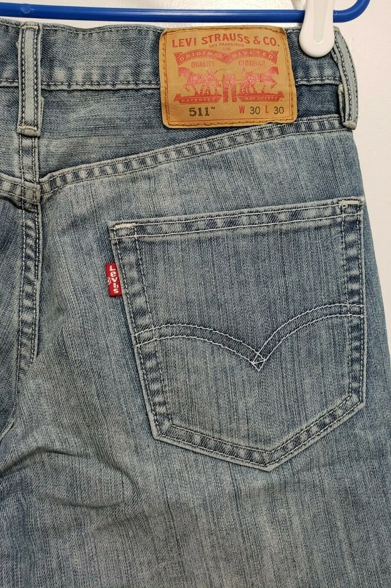 Levi 511 Slim Fit VINTAGE Y2K Light Wash Denim Jeans Men s 30x30