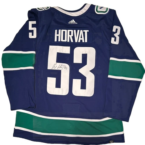 Bo Horvat Vancouver Canucks Signed Adidas Prime Green NHL Jersey COA