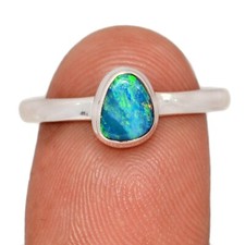Treated Australian Opal 925 Sterling Silver Ring Jewelry s.9 CR72438