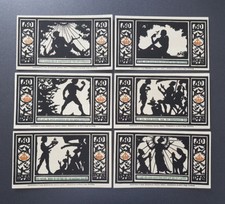 QUEDLINBURG NOTGELD 6x 50 PFENNIG 1921 EMERGENCY MONEY GERMANY BANKNOTES (8355)