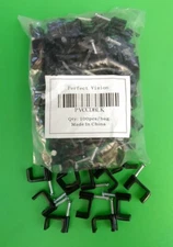 (100/Bag) Perfect Vision PVCCDBLK Dual cable Nail clips RG6 RG59 - BLACK