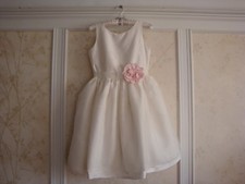 NWT 189 Janie And Jack Special Occasion Girls Silk Rosette Dress 12 Ivory