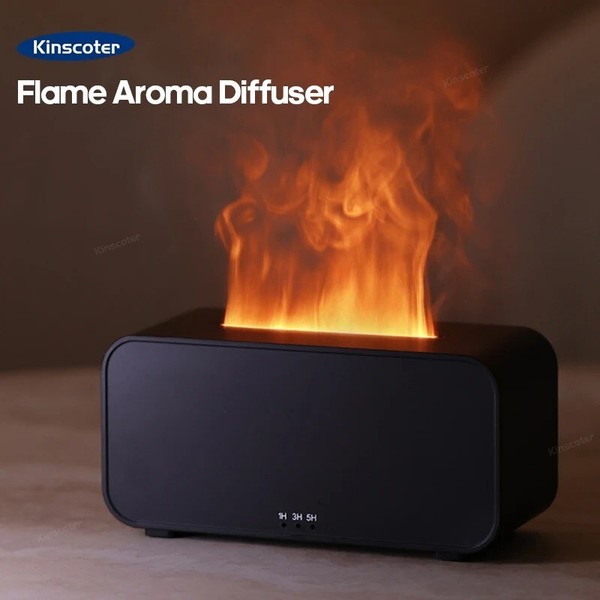 Difusor Aromaterapia LED | Humidificador Mini con Llama Simulada y Temporizador
