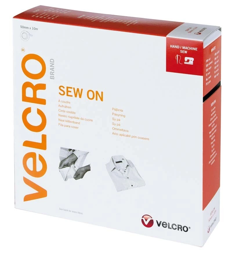 VELCRO Sew On Hook & Loop Tape – Black, White, Beige – Multiple Sizes - Image 3 of 4