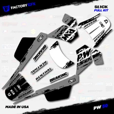Gray & White Slick Racing Graphics kit fits Yamaha PW50 PW 50 All Years