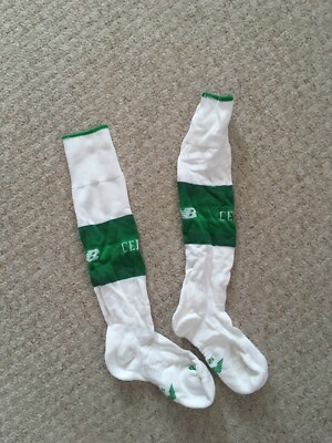 New Balance White/Green Celtic FC 2017/18 Socks Junior Size Medium