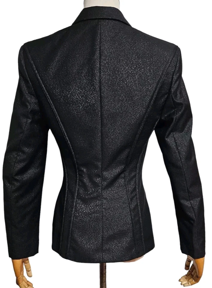 VINTAGE GIANNI VERSACE Couture Elegant Black Evening Blazer with Shimmer/38/XS/S - Image 2 of 4
