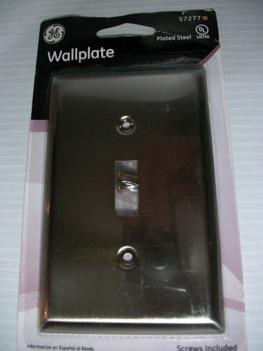 GE Plated Steel Single Switch Wall Plate Bright Finish - Picture 3 of 3
