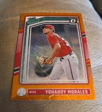 2024 Donruss Yohandy Morales #192 Optic Orange Velocity Prizms Washington 