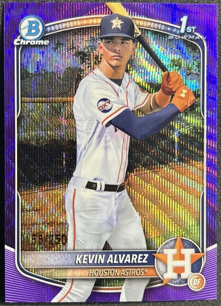 2025 Bowman Chrome Kevin Alvarez Purple Wave Refractor 1st Prospect /250