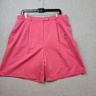 Talbots Womens Shorts Size 18 Longer Length Bermuda Bright Pink Preppy Pleated