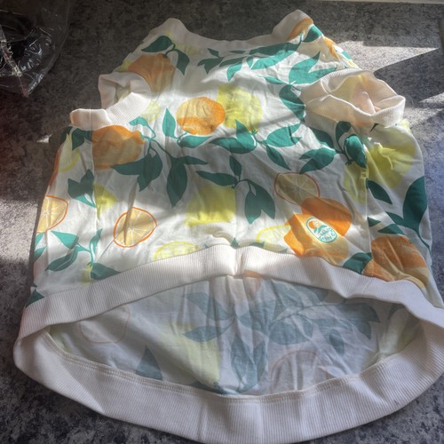 Old Navy Dog Shirt Lemons Oranges Citrus Cotton Washable Medium Dog 35-45 Lbs