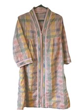 Vtg Leisure Life Size L Robe Super Light Weight Pastel Colors Full Zip